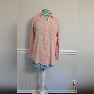 Pink Button-Up Blouse